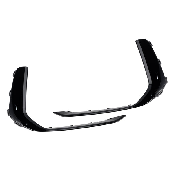 2PCS Front Fog Light Lamp Trim Fit Audi A6 C8 S-Line S6 2019-2023 Black