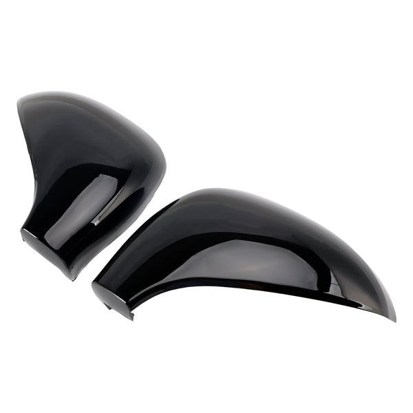Side Mirror Covers Rearview Housing Bright Black for Peugeot 207 Hatchback