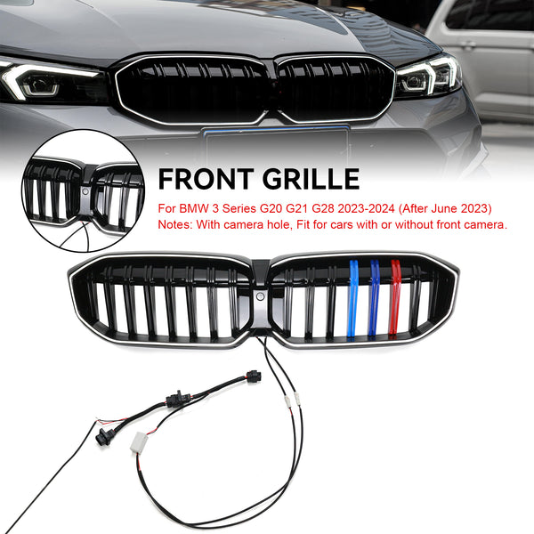 2023-2024 BMW 3 Series G20 G21 G28 Gloss Black Front Kidney Grille Mesh Generic