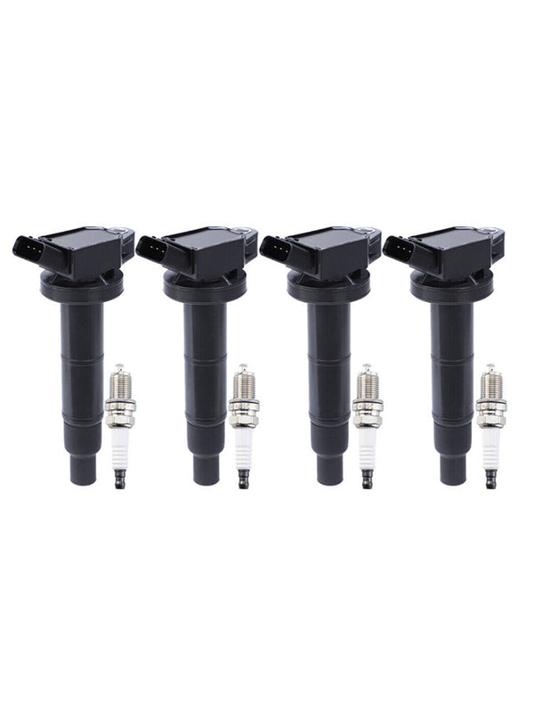 2002-2008 Toyota Camry L4 2.4L 4PCS Ignition Coil+Spark Plug UF333 UF494 C1330 90919-02244 Generic