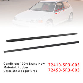 2PCS L&R Side Door Window Belt Trim Molding For Honda Civic EG6 EG4 3D 1992-1995