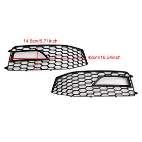 2013-2015 AUDI A4 S-line S4 2PCS Bumper Fog Light Lamp Cover Grille 8K0 807 682M 8K0 807 681L Generic