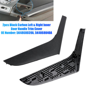 2pcs Left & Right Inner Door Handle Trim Cover For VW Golf 6 MK6 2009-2013