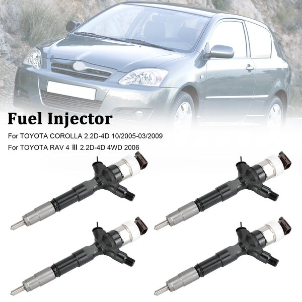 10/2005-03/2009 Toyota Corolla 2.2D-4D 4PCS Fuel Injectors 23670-0R020 095000-6041 095000-6042 Generic