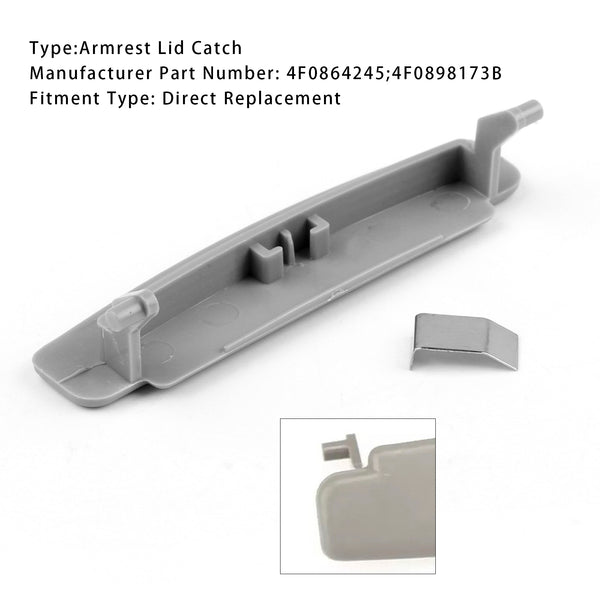2005-2011 Audi A6 C6 Gray Console Center Armrest Lid Latch 4F0864245 4F0898173B Generic
