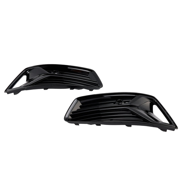 2PCS Front Bumper Fog Light Cover Grill Grille Fit Audi A6 C8 2019-2023