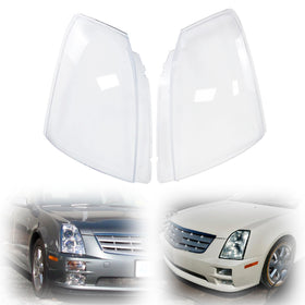 2Pcs Front Headlight Lens Cover Shell Clear For Cadillac STS 2005-2011