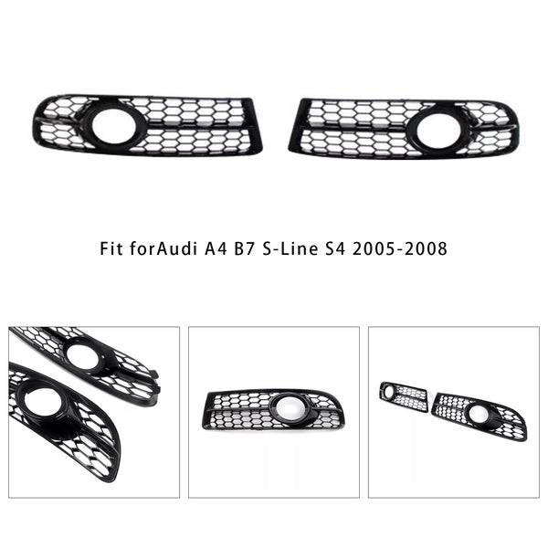 2005-2008 Audi A4 B7 S-Line S4 Front Bumper Honeycomb Fog Light Grille 8E0807681F 8E0807682F Generic