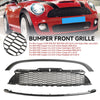 2012-2015 MINI R59 Cooper S & JCW 2-Door Roadster 3PCS Gloss Black Front Grille Grill Generic