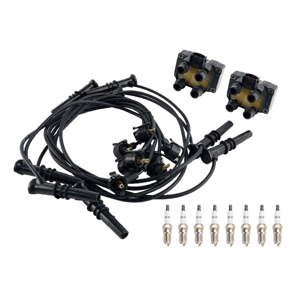 1995-1997 Ford Grand Marquis V8 4.6L 2 Ignition Coil Pack 8 Spark Plugs and Wire Set FD487 DG530 Generic