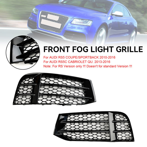 2010-2016 Audi RS5 COUPE/SPORTBACK Front Bumper Lower Fog Light Cover Grill Grille 8T0807681F 8T0807682F Generic