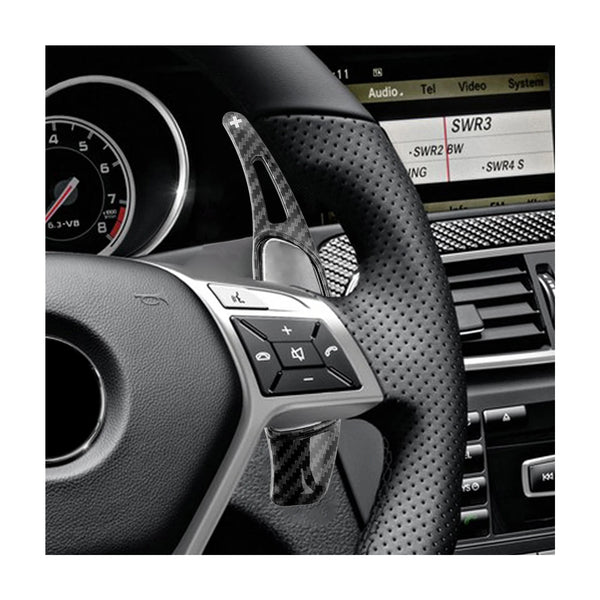 Carbon Look Steering Wheel Paddle Shifter Extension For Mercedes Benz AMG C63