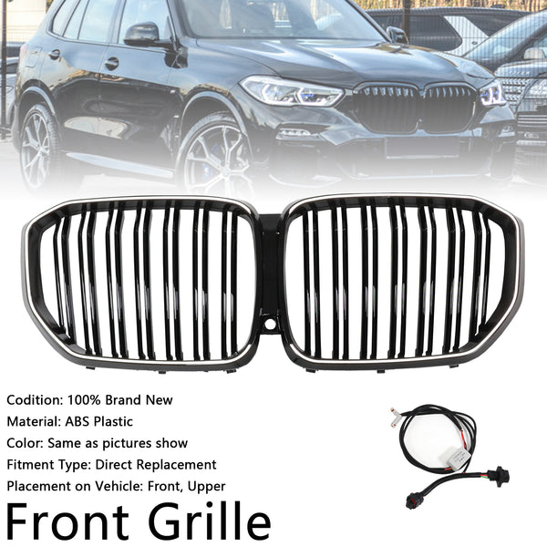 2019-2022 BMW X5 G05 M-Performance Double Slat Black Front Kidney Grille 51137454887 Generic