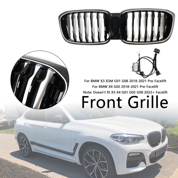 2018-2021 BMW X4 G02 X3 G01 G08 Gloss Black Front Kidney Mesh Grill Grille 51138469959 Generic