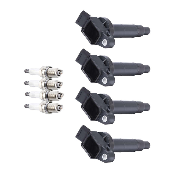 2002-2008 Toyota Camry L4 2.4L 4PCS Ignition Coil+Spark Plug UF333 UF494 C1330 90919-02244 Generic