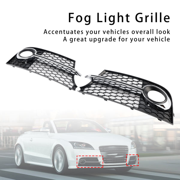 2011-2014 Audi TT MK2 S-LINE TTS Chrome Front Bumper Fog Light Grille 8J0807681KT94 8J0807682KT94 Generic