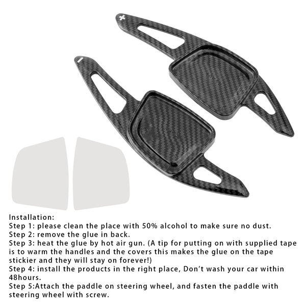 Carbon Look Steering Wheel Paddle Shifter Extension For Audi A3 A4 A6