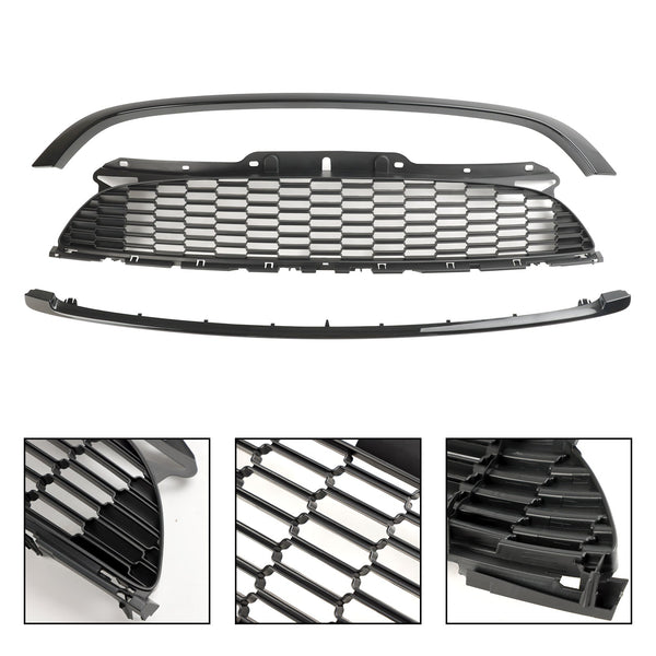 2012-2015 MINI R59 Cooper S & JCW 2-Door Roadster 3PCS Gloss Black Front Grille Grill Generic