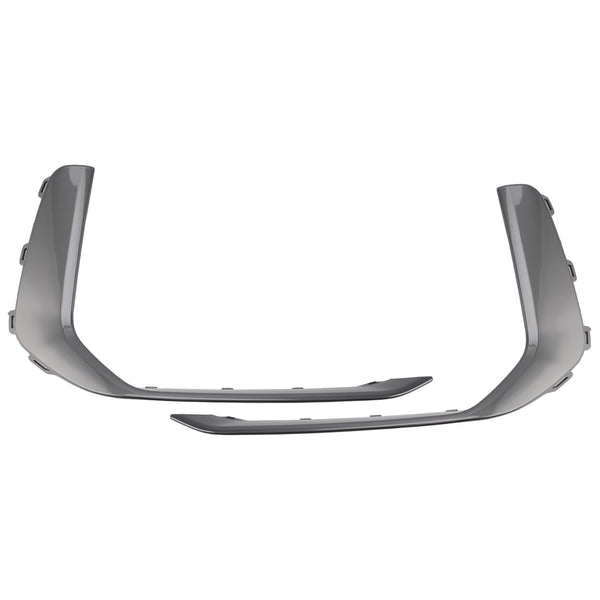 2PCS Front Fog Light Lamp Trim Fit Audi A6 C8 S-Line S6 2019-2023 Gray