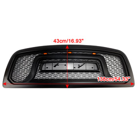 2009-2012 Dodge Ram 1500 Black Front Bumper Grill Grille W/ Led Light