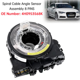 4H0953568K Spiral Cable Angle Sensor Assembly 8 PINS For Audi A6 4G 2012-2018