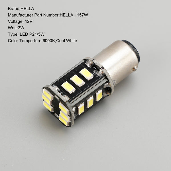 10X For HELLA LED Retrofit 1157W LED P21/5W 12V 3W BAY15D 6000K Generic