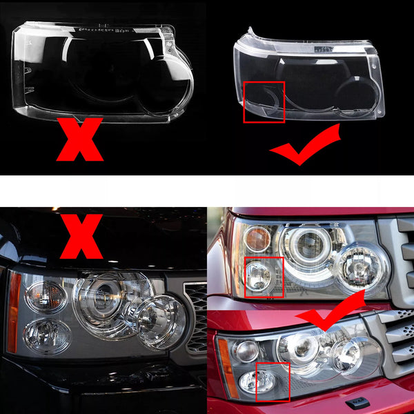 2006-2009 Land Range Rover Sport 2PCS Headlight HeadLamp Lens Cover LH+RH XBC501642LZN Generic