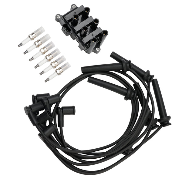 2001-2002 Mercury Cougar V6 2.5L Ignition Coil+6 Spark plug+6 Wire FD498 5F2Z-12029-AD Generic