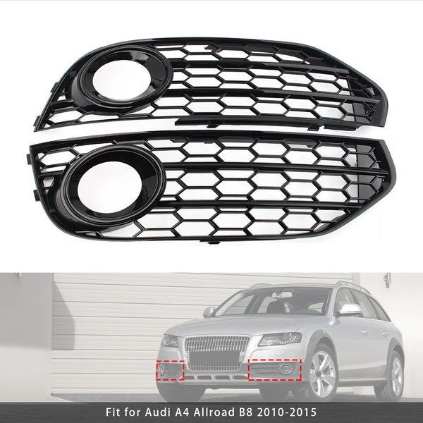 2010-2015 Audi A4 Allroad B8 Front Bumper Honeycomb Fog Light Grille 8K0807681H 8K0807682H Generic