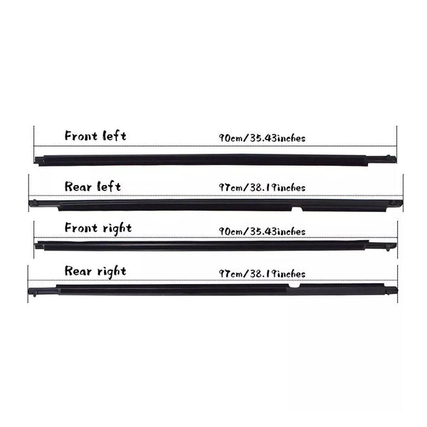 4Pcs Weatherstrip Window Moulding Trim Seal Belt For Toyota Highlander 2008-2010