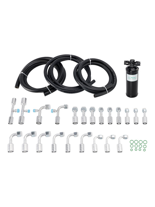 26PCS Air Conditioning Hose and Fitting Kit Includes 6.5 ft #6#8#10 AC Hoses