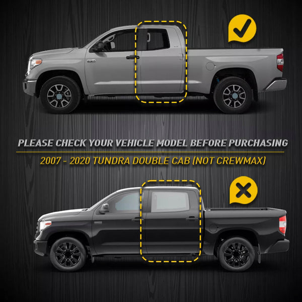 2007-2020 Toyota Tundra DOUBLE CAB 2PCS Roof Drip Molding Trim Left & Right Side Rubber 768679409158 75552-0C050 Generic