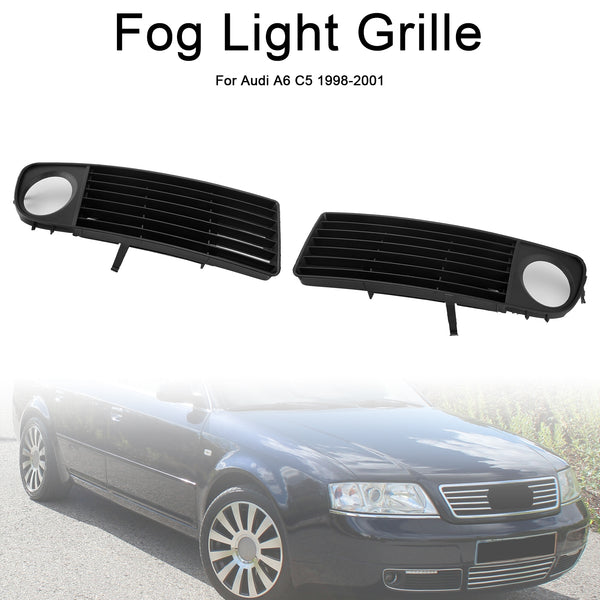 1998-2001 Audi A6 C5 2PCS Front Lower Bumper Fog Light Cover Grille 4B0807681S 4B0807682S Generic