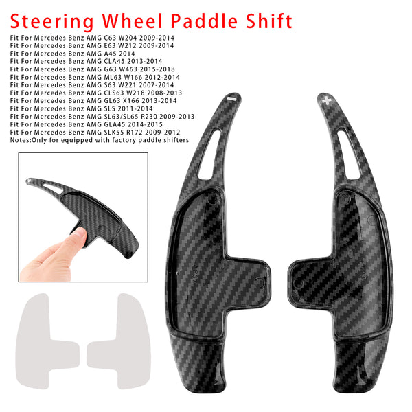 Carbon Look Steering Wheel Paddle Shifter Extension For Mercedes Benz AMG C63