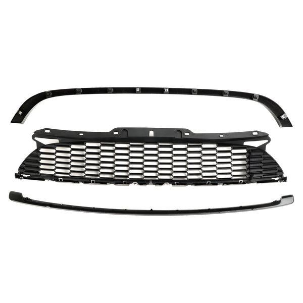 2008-2014 MINI R55 Cooper S & JCW 5-Door Estate 3PCS Gloss Black Front Grille Grill Generic