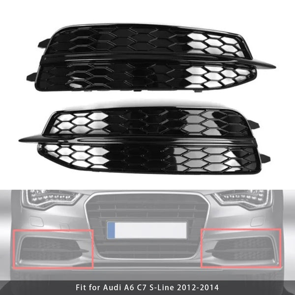 2012-2014 Audi A6 C7 S-Line Car Front Side Lower Bumper Grille Fog Light Grille 4G0807681D 4G0807682D Generic