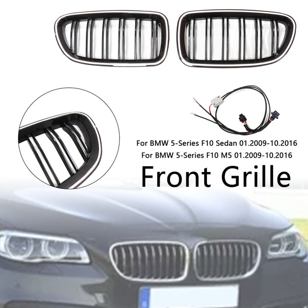 11.2009-02.2017 BMW 5-Series F11 Kidney Bumper Grill Grille Gloss Black 51137203649 51137203650 Generic