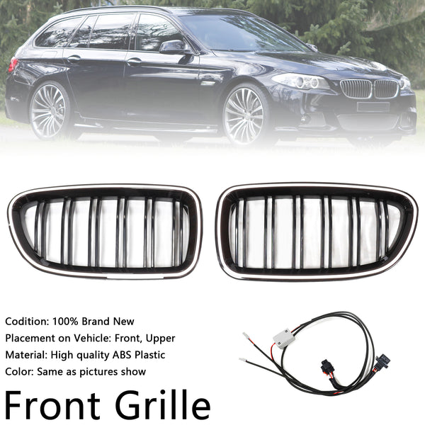 11.2009-02.2017 BMW 5-Series F11 Kidney Bumper Grill Grille Gloss Black 51137203649 51137203650 Generic