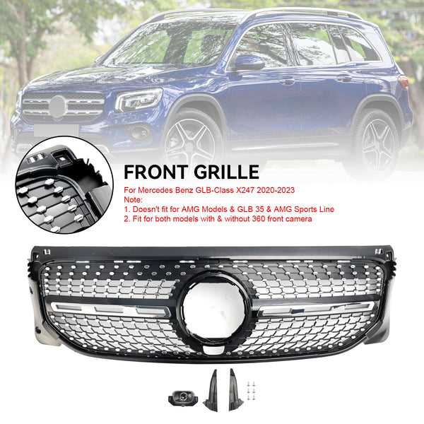 2020-2023 Mercedes Benz GLB-Class X247 Diamond Front Bumper Grille Grill Generic