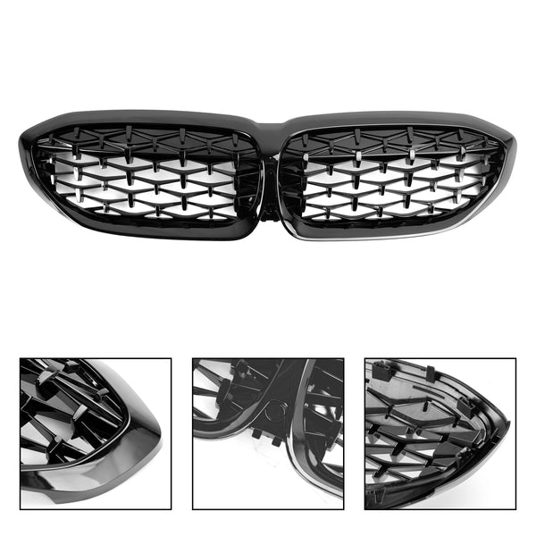 2019-2022 BMW 3 Series G20 G28 Diamond Black Kidney Grille Grill 51138072085 Generic