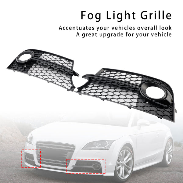 2011-2014 Audi TT MK2 S-LINE TTS Honeycomb Front Bumper Fog Light Grille 8J0807681KT94 8J0807682KT94 Generic