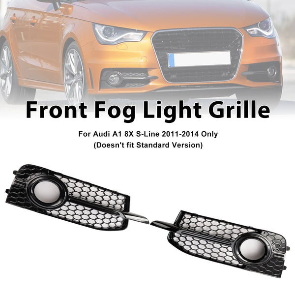 2011-2014 Audi A1 8X S-Line 2PCS Front Bumper Fog Light Cover Grille Grill 8X0807682B 8X0807681B Generic