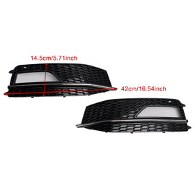 2013-2015 AUDI A4 S-line S4 2PCS Bumper Fog Light Lamp Cover Grille 8K0 807 682M 8K0 807 681 L Generic