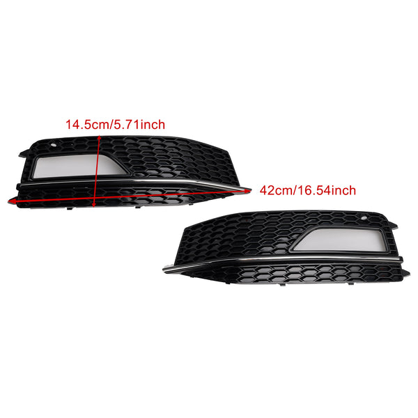 2013-2015 AUDI A4 S-line S4 2PCS Bumper Fog Light Lamp Cover Grille 8K0 807 682M 8K0 807 681 L Generic