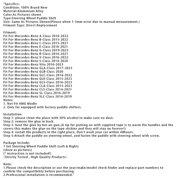 Steering Wheel Paddle Shifter For Benz CLA GLB B V 15-22