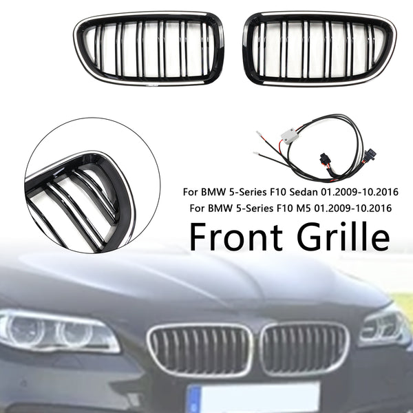 11.2009-02.2017 BMW 5-Series F11 Kidney Bumper Grille Grill Gloss Black 51137203649 51137203650 Generic