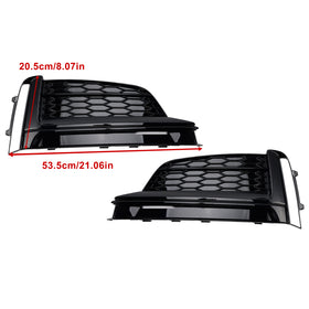 Front Bumper Fog Light Grille Cover Grill Fit Audi A5 S-Line S5 2018-2019