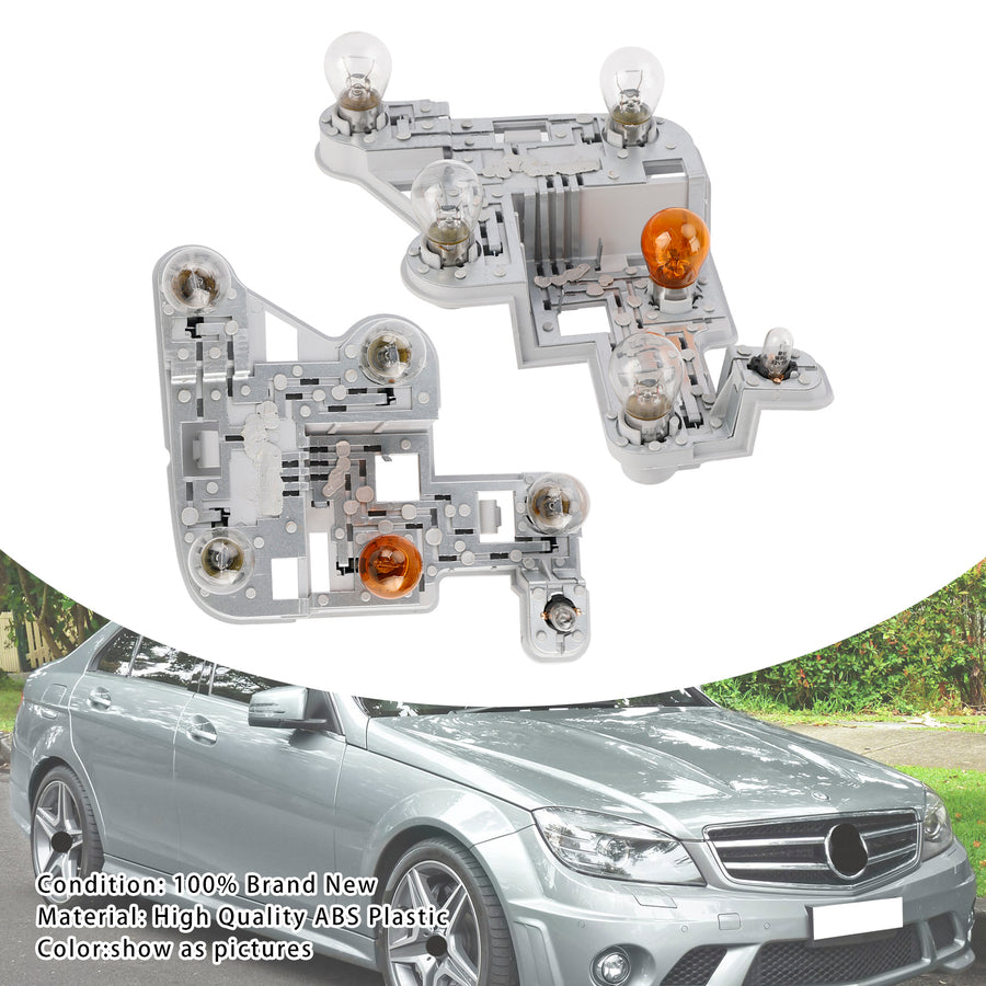 Mercedes C-Class W204 tail lamp bulb carrier electrical contacts and bulbs