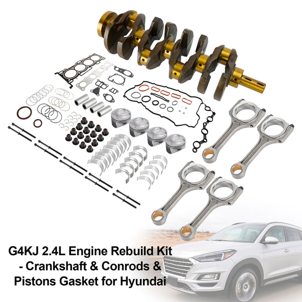 2011-2016 Hyundai Sonata 2.4L Rebuild Kit-Crankshaft & Conrods & Pistons Gasket Generic