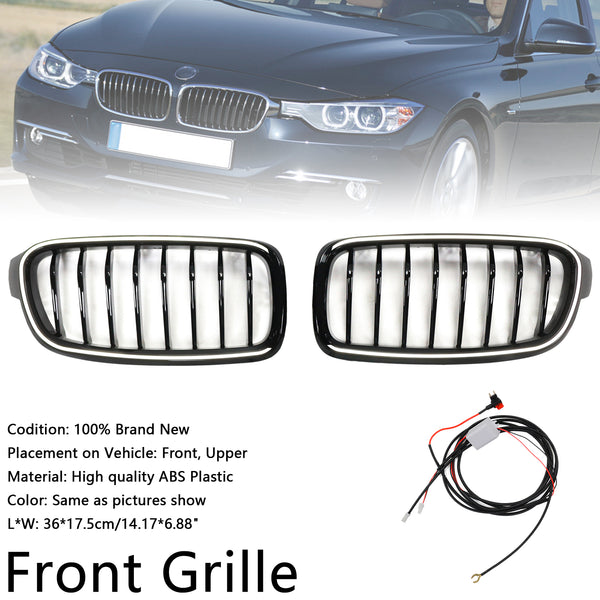 2012-2019 BMW 3 Series F30 F31 F35 Gloss Black Front Kidney Grille Grill 51137263481 Generic